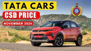 TATA cars CSD Price list November 2024 | Nexon, tiago, safari, harrier, punch