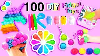 100 DIY FIDGET TOYS IDEAS - VIRAL TIKTOK FIDGET TOYS, POP IT HACKS AND CRAFTS and more..