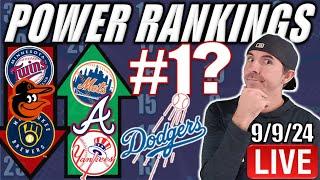 9/9 MLB POWER RANKINGS: Dodgers Still #1? Mets & Yankees Rise While Orioles & Brewers Fall.