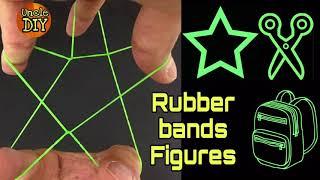 How to make a star with rubber band and other figures. Rubber bands origami tricks.