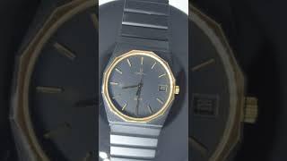 Concord Mariner SG Black Stainless Steel Black Dial Gold Tone Bezel Swiss Made (Time Lapse)