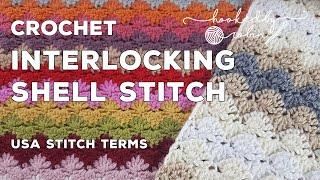 Crochet Interlocking Shell Stitch |  Ripple Shell Blanket