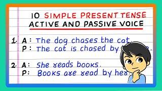 SIMPLE PRESENT TENSE ACTIVE AND PASSIVE VOICE EXAMPLES | SIMPLE PRESENT TENSE ACTIVE PASSIVE VOICE