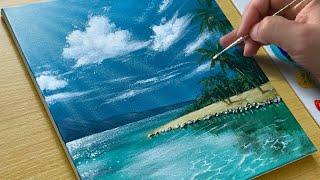 How to Paint the Paradise Beach / Acrylic Painting