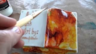 Sealing alcohol ink with Liquitex UV protecting vv