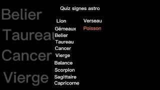 quiz sur les signes astro