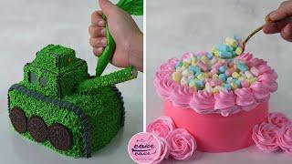 Tank Shaped Birthday Cake Design and Rose Flowers Cake Decorations | Part 442