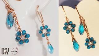 DIY jewelry making : how to make an earring with beads and wire 1046