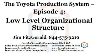 Toyota Production System: Episode 4 Low Level Organizational Structure