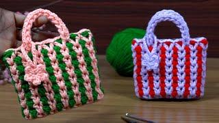 Crochet Small  Bag Design Tutorial #Easy and simple #Tunisian Knitting #easy