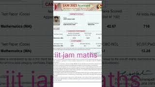 iit jam math iit jam scores card #iitjee #iitjam #iitbombay #iitjamphysics #iit #jee #iitroorkee