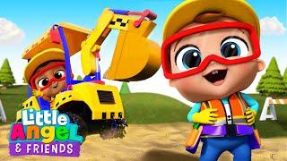 We Are Construction Workers | Build As A Team! | Little Angel And Friends Kid Songs