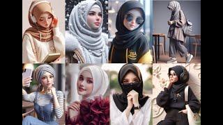 Cute Hijab Muslim girls dpz for profile picture||Cartoonic hijab girls dpz|Animate