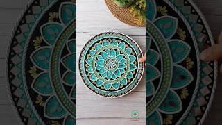 Turquoise love  | Lippan Art | Original video | Indian Art | Handmade #shorts #indianart