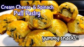 Cream Cheese and Spinach Puff Pastry |  Great Snacks | Bolends