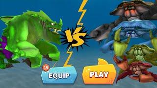 NEW HULK BEHEMOTH VS ALL GIANT CRAB BOSS - Hungry Shark Evolution