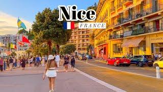 Nice, France  - Evening Walk - 4K-HDR 60fps Walking Tour