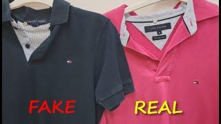 Tommy Hilfiger shirt real vs fake review. How to spot counterfeit Tommy hilfiger polo