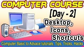 How To use Desktop Icons and Shortcuts | Computer Tutorials for Beginners Course Day #2