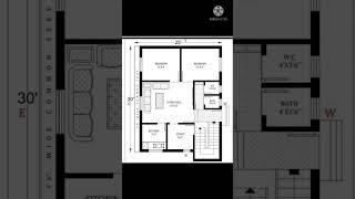 25 x 30 sqft 2BHK beautiful house plan #shorts