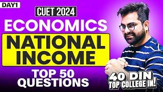 Day 1: Economics | National Income PYQs CUET 2024 | FREE Course | 40 din TOP College IN!