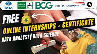  FREE Data Analyst & Science Internships  | Get Certificate from TATA, BCG, British Airways! 