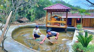 Clean the entire fish pond: Together Quickly complete the concrete kitchen cabinets - Forest life