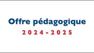 Offre pédagogique 2024-2025