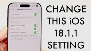 Please Change This iOS 18.1.1 Setting!