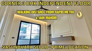 3 bhk corner park facing floor for sale in Vasundhara Ghaziabad near metro station