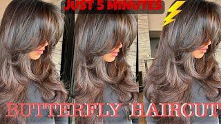 Butterfly haircuts | multiple layers hair cut step by step || bob hair artist