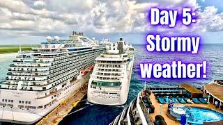 Day 5: Allure of the Seas. Secret balcony, stormy weather and Val found a duck!