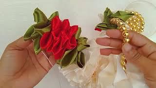 Beautiful Ribbon Garland Making || Handmade Artificial Garland Making || SUJATA DAS