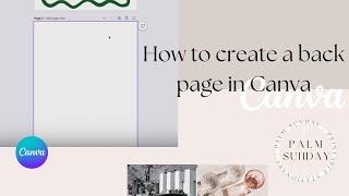 how to create a back page in Canva using a Template