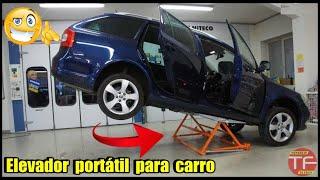 Elevador portátil e basculante ajustável para carro.