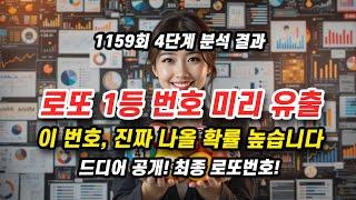 1159회 최종 로또번호 대공개! 4단계 분석으로 뽑은 최종 예상번호