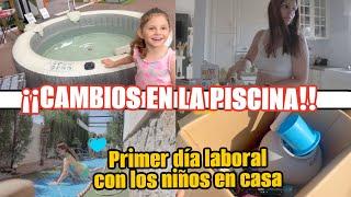 CAMBIAMOS LA PISCINA!! Primer día laboral con los niños