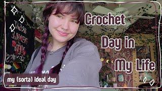 Crochet Day in My Life | coffee shop, homework, and wips