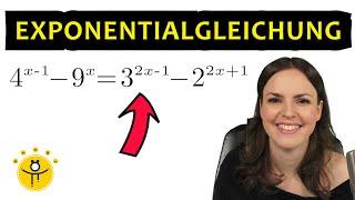 Schwere EXPONENTIALGLEICHUNGEN lösen – Ausklammern, Logarithmus, Beispiele