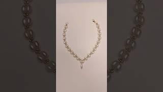 Handmade Pearl Necklace || #diy #shorts #ytshorts #necklace #pearlnecklaces
