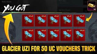  Best Glacier Upgraded UZI Is Here | Trick For 50 UC Vouchers | 20 RP Giveaway Done | PUBGM