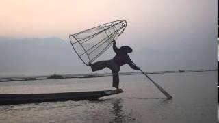 Leg-rowing fisherman at Inle Lake, Myanmar