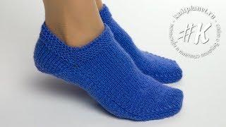 Slippers knitted on two needles without a seam, video for beginners