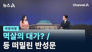 [여랑야랑]멱살의 대가? / 등 떠밀린 반성문 / 채널A / 뉴스A