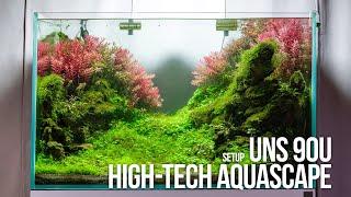 UNS 90U Aquascape Setup Tutorial with Aquarium Plants Emersed to Submerged