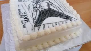 short video clip/MY EDIBLE  HANDPAINTED CAKE DESIGN/ANIME BOKUTO