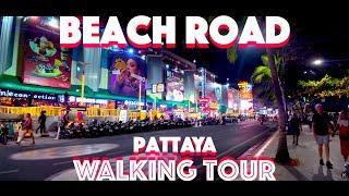 Beach Road night walking tour - Pattaya, Thailand - Stunning views, 4K