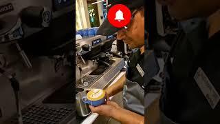 Making peacock of cappuccino