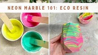 Neon Marbling 101 with Eco Resin: How to get vibrant neon colors & learn how to marble with 3 colors