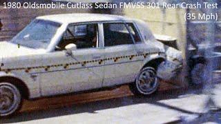 1980-1987 Oldsmobile Cutlass Sedan FMVSS 301 Rear Crash Test (Full Overlap - 35 Mph)